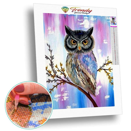 Le mystère du hibou - modèle M001 | Kit de broderie de diamant - Animaux Oiseau Produit