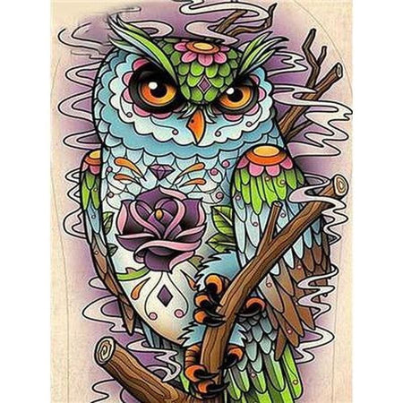 Le mystère du hibou - modèle M003 | Broderie diamant toile entière - Animaux Oiseau Produit