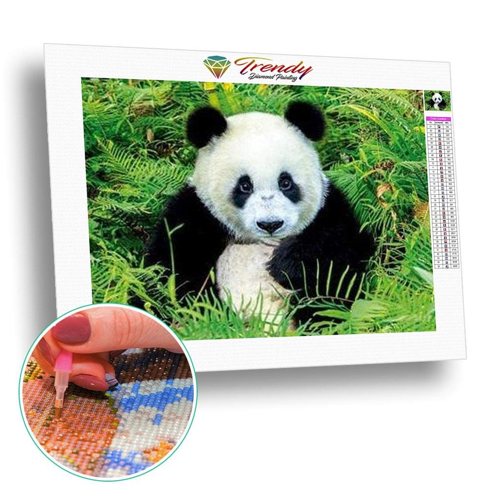 Le panda dans tout ses états - modèle M010 | Kit broderie diamant - Animaux Panda Produit