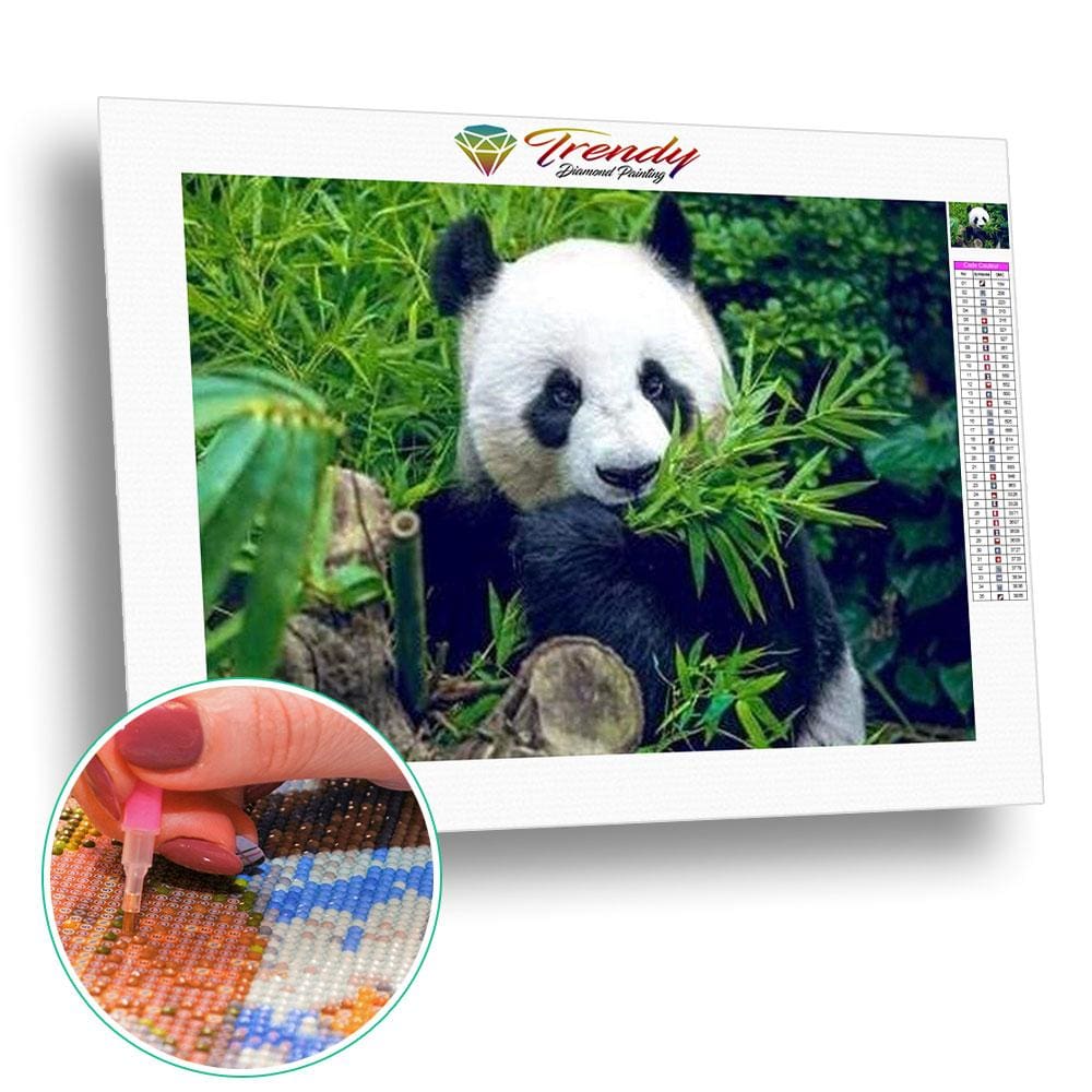 Le panda dans tout ses états - modèle M012 | Broderie diamant complet - Animaux Panda Produit