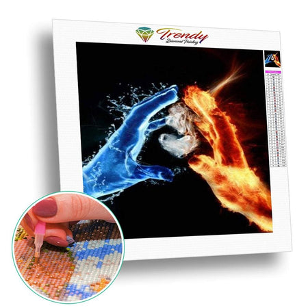 Leau et le feu | Broderie diamant - Portrait Produit