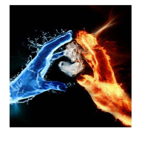 Leau et le feu | Broderie diamant - Portrait Produit