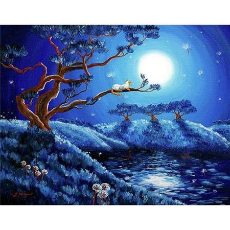 Les chats dans la lune - modèle M001 | Broderie de diamant - Animaux Chat Produit