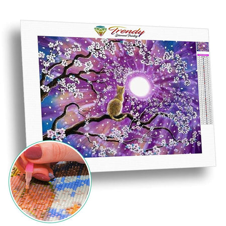 Les chats dans la lune - modèle M002 | Diamond painting complet - Animaux Chat Produit