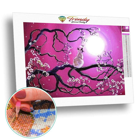 Les chats dans la lune - modèle M003 | Toile de diamant - Animaux Chat Produit