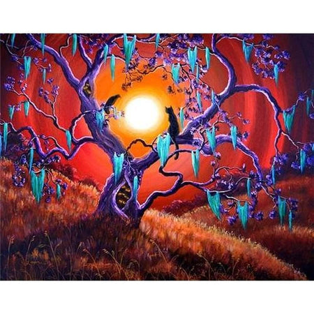 Les chats dans la lune - modèle M004 | Tableau de diamant - Animaux Chat Produit