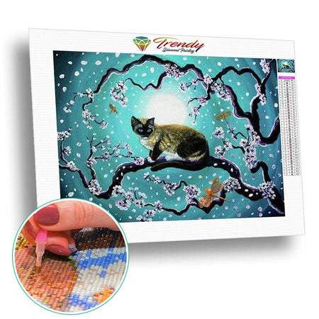 Les chats dans la lune - modèle M006 | Diamond Painting - Animaux Chat Produit