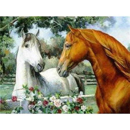 Les chevaux de la liberté - modèle M009 | Toile diamant - Animaux Cheval Produit
