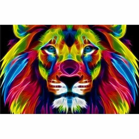 Les fauves colorful - modèle M001 | Diamond painting grand format - Animaux Lion Produit Tigre