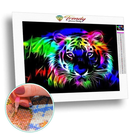 Les fauves colorful - modèle M002 | Diamond Painting - Animaux Lion Produit Tigre