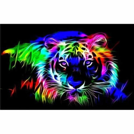 Les fauves colorful - modèle M002 | Diamond Painting - Animaux Lion Produit Tigre