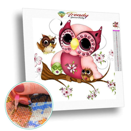 Les hiboux tout doux - modèle M003 | Broderie point de diamant - Animaux Dessin Dessin crayon Oiseau Produit