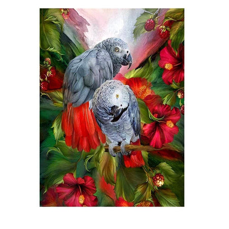 Les perroquets aux framboises | Diamond Painting - Animaux Oiseau Produit