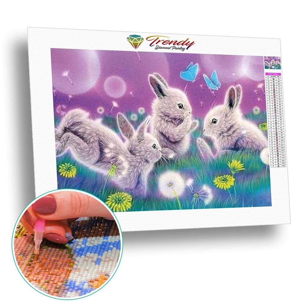 Les petits lapins - modèle M001 | Toile diamant - Animaux Autres animaux Produit