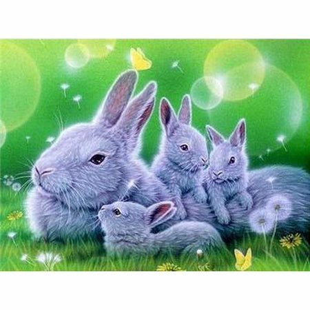 Les petits lapins - modèle M002 | Tableau diamant - Animaux Autres animaux Produit