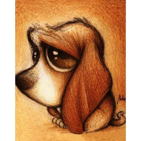 Les petits tristounés - modèle M001 | Broderie diamant complet - Animaux Autres animaux Chat Chien Dessin