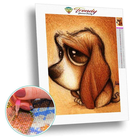 Les petits tristounés - modèle M001 | Broderie diamant complet - Animaux Autres animaux Chat Chien Dessin