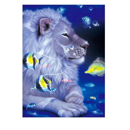Lion sous leau | Broderie de diamant - Animaux Lion Produit