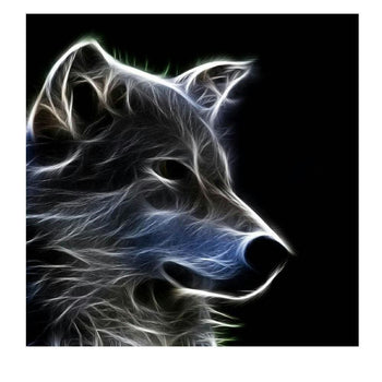 Loup halo | Broderie diamant kit complet - Animaux Chien Loup Produit