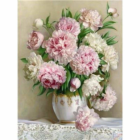 Luxueuses pivoines - modèle M002 | Diamond painting complet - Fleur Fleur et plante Produit