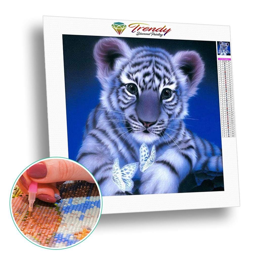 Magnifique tigre au profond regard | Broderie diamant - Animaux Produit Tigre