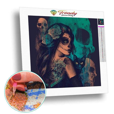 Maquillage Halloween mexicain - modèle M001 | Diamond Painting - Gothic Portrait Produit