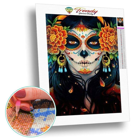 Maquillage jour des morts mexicain | Toile de diamant - Gothic Portrait Produit