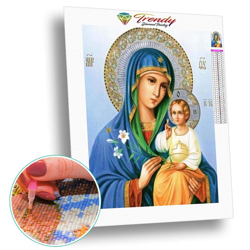 Marie et Jésus - modèle M001 | Broderie point de diamant - Christianisme Produit Religion