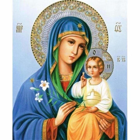 Marie et Jésus - modèle M001 | Broderie point de diamant - Christianisme Produit Religion