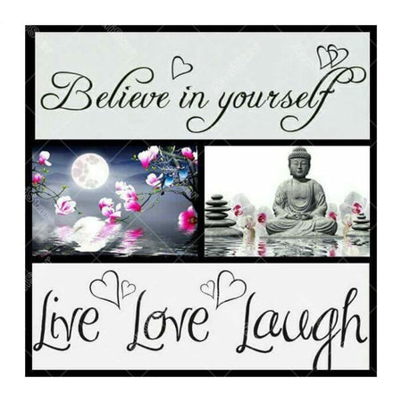 Message Bouddha Love | Broderie diamant kit - Portrait Produit Religion