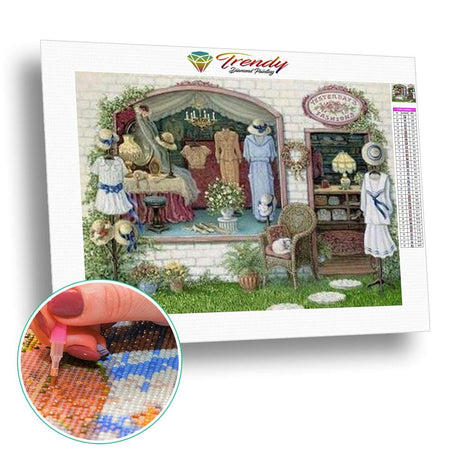 Multi paysages dantan - modèle M011 | Broderie diamant complet - Au village Paysage Printemps Produit Été