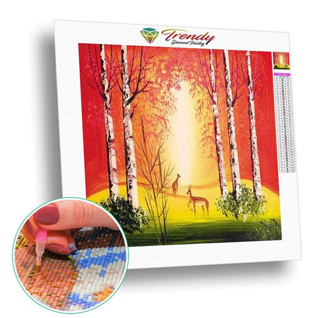 Nature 4 saisons - modèle M001 | Broderie point de diamant - Automne Hiver Paysage Printemps Produit