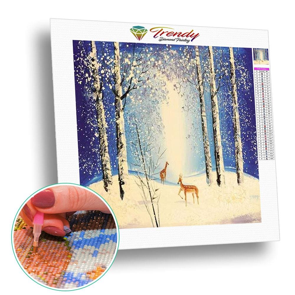Nature 4 saisons - modèle M003 | Diamond painting kit - Automne Hiver Paysage Printemps Produit