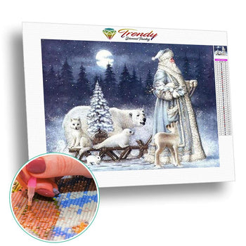 Noël Blanc - modèle M001 | Diamond painting complet - Noël Paysage Portrait Produit