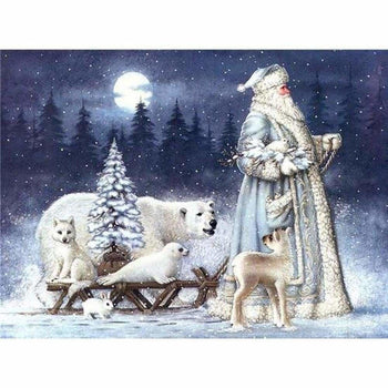 Noël Blanc - modèle M001 | Diamond painting complet - Noël Paysage Portrait Produit