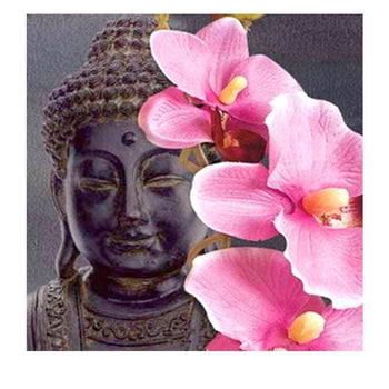 Orchidées Bouddha en second plan | Toile de diamant - Bouddhisme Produit Religion Zen