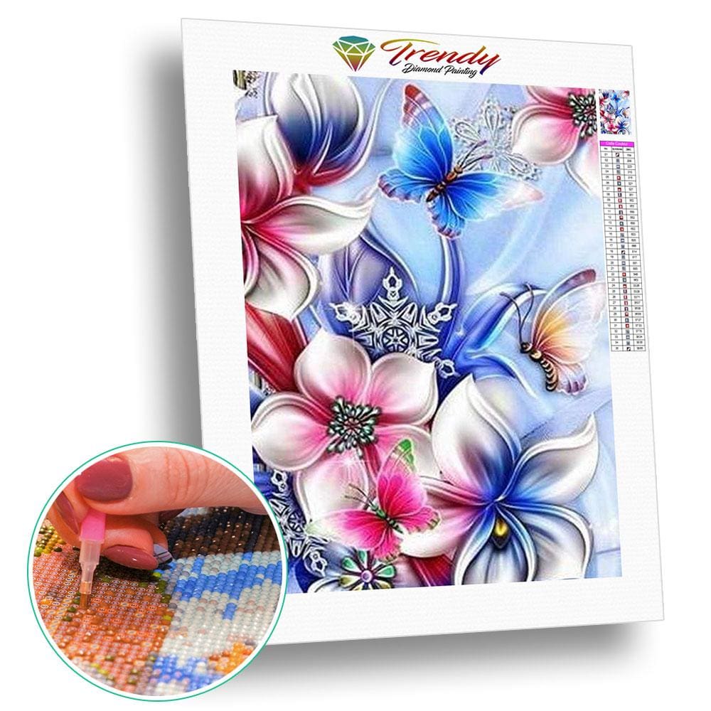Orchidées papillon - modèle M001 | Diamond painting kit - Dessin Dessin crayon Fleur Fleur et plante Produit