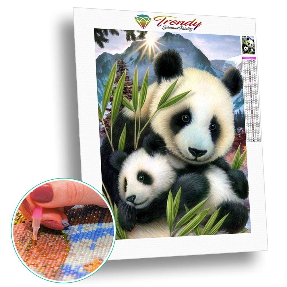 Panda trop choux | Broderie diamant complet - Animaux Panda Produit