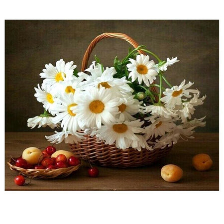 Panier de marguerites du jardin | Kit de broderie de diamant - Fleur Fleur et plante Produit