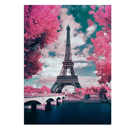 Paris tout rose et sa Tour Eiffel | Tableau de diamant - En ville Paysage Produit