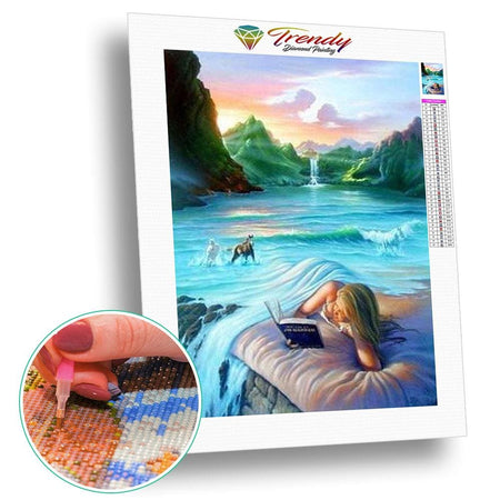 Paysage romantique - modèle M002 | Diamond Painting - Animaux Cheval En forêt Paysage Produit