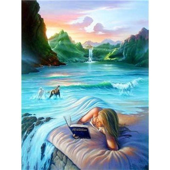 Paysage romantique - modèle M002 | Diamond Painting - Animaux Cheval En forêt Paysage Produit