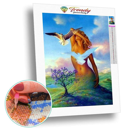 Paysage romantique - modèle M003 | Kit broderie diamant - Animaux Cheval En forêt Paysage Produit