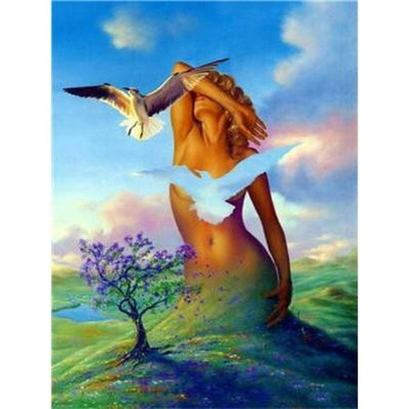 Paysage romantique - modèle M003 | Kit broderie diamant - Animaux Cheval En forêt Paysage Produit