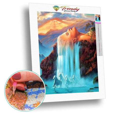 Paysage romantique - modèle M005 | Broderie diamant complet - Animaux Cheval En forêt Paysage Produit