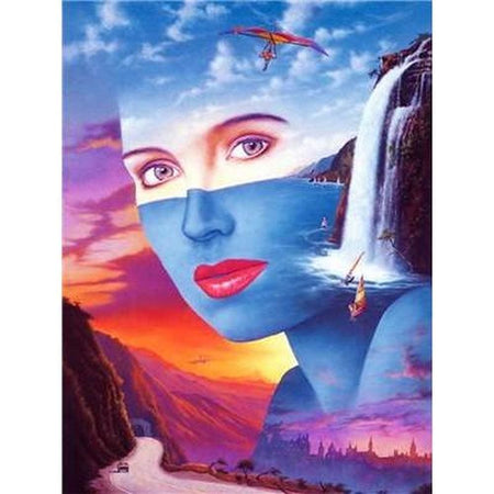 Paysage romantique - modèle M008 | Broderie diamant toile entière - Animaux Cheval En forêt Paysage Produit