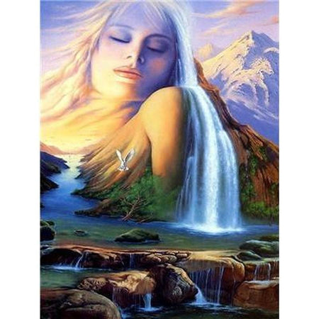 Paysage romantique - modèle M009 | Broderie point de diamant - Animaux Cheval En forêt Paysage Produit