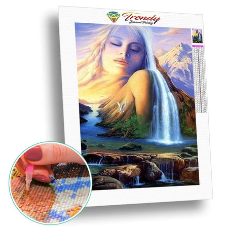 Paysage romantique - modèle M009 | Broderie point de diamant - Animaux Cheval En forêt Paysage Produit