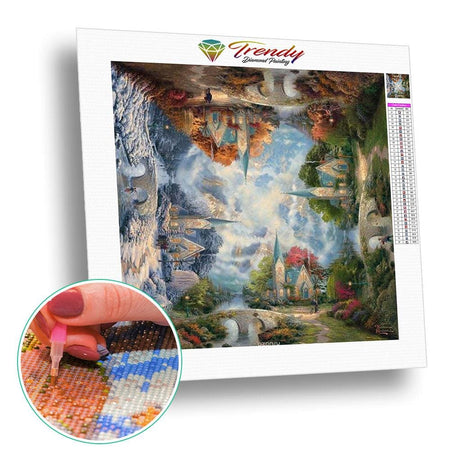 Paysages 4 saisons - modèle M001 | Broderie diamant kit complet - Automne Hiver Paysage Printemps Produit