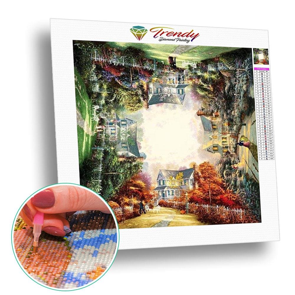 Paysages 4 saisons - modèle M003 | Kit de broderie de diamant - Automne Hiver Paysage Printemps Produit